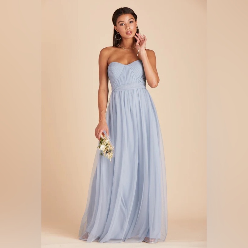 Birdy Grey CHRISTINA CONVERTIBLE DRESS TULLE DUSTY BLUE Small NEW NWT Bridesmaid